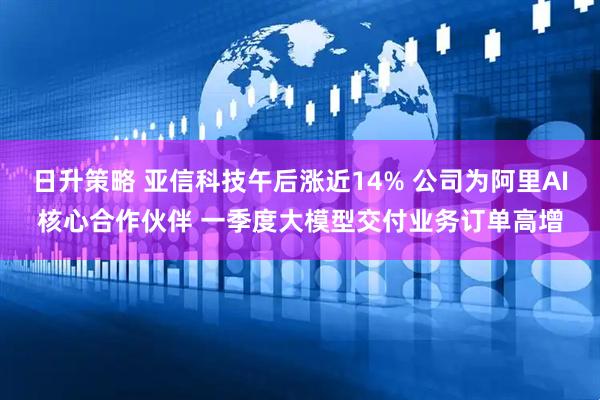 日升策略 亚信科技午后涨近14% 公司为阿里AI核心合作伙伴 一季度大模型交付业务订单高增